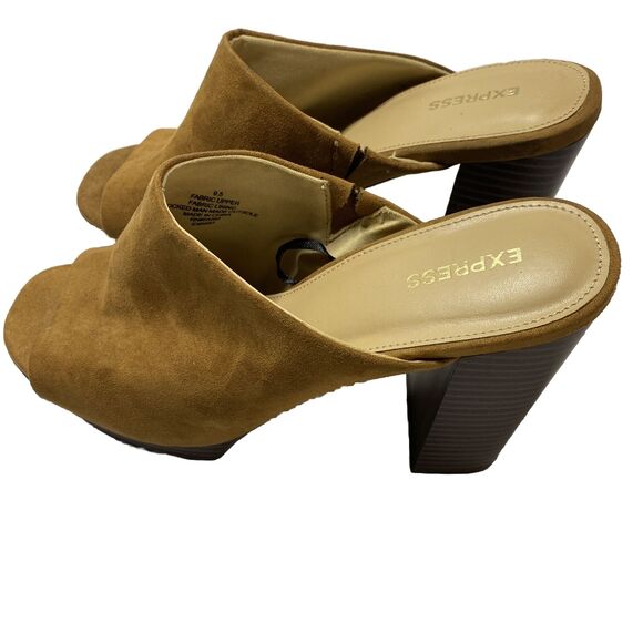 Express Women Platform Heel Sandal Size 9.5 Brown Slip On Sky High Slide 90s Y2K - Picture 7 of 10
